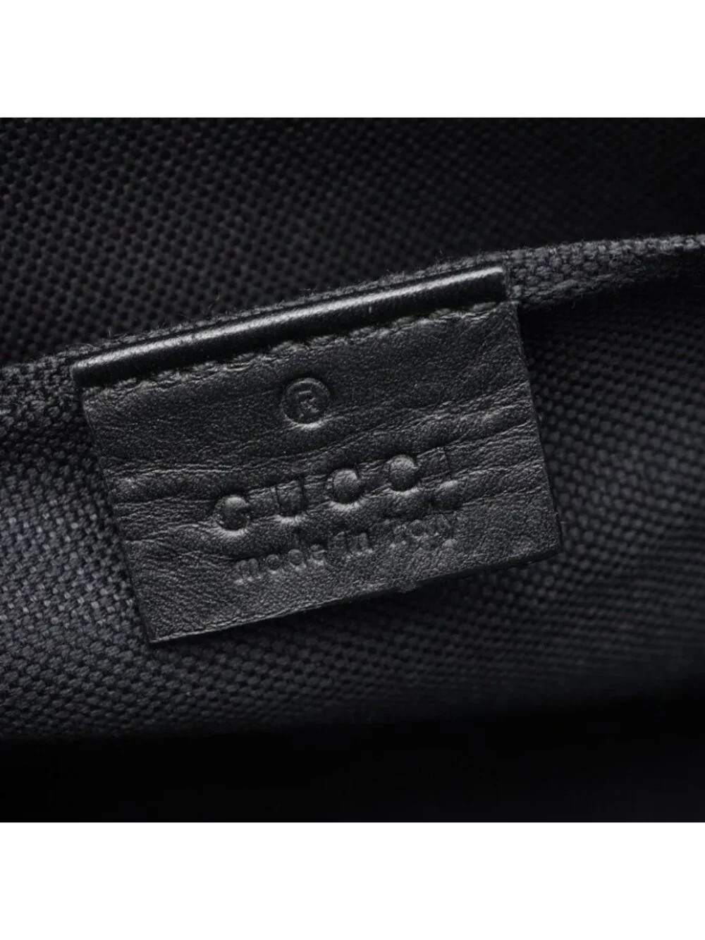 Gucci Clutch GG Supreme Webbing Line Black Gray Navy Canvas Leather Sherry